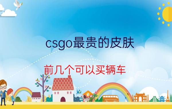 csgo最贵的皮肤 前几个可以买辆车